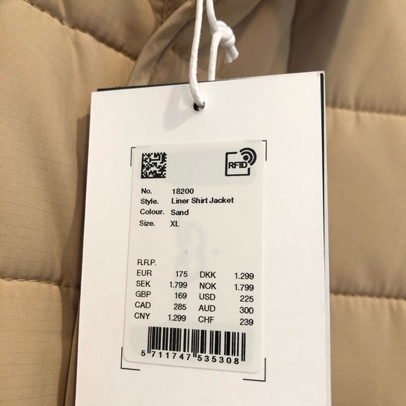 Rains Liner Shirt Jacket Size XL Quilted Waterproof Shacket Sand - Picture 8 of 8